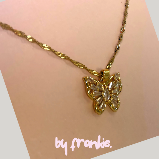 Neve | Open Arms Butterfly Necklace | 18ct Gold Plated | CZ | Tarnish resistant